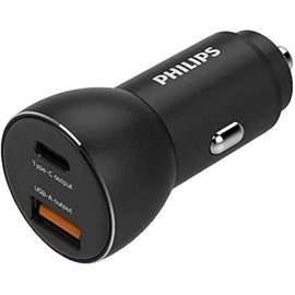 Chargeur De Voiture Philips Dlp2521/00 - Noir - Chargeur De Batterie Usb
