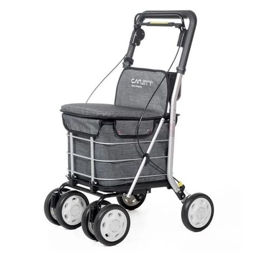 Déambulateur Shopping Avec Siège Panier 29 L Carlett 800 - Gris