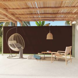 Vidaxl Auvent Latéral Rétractable De Patio 220x600 Cm Marron