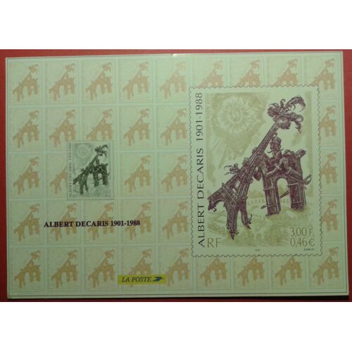 Carte Albert Decaris (1901-1988) Service Philatélique De La Poste Émissions De Timbres-Poste 2ème Semestre 2001 15/21 Cm