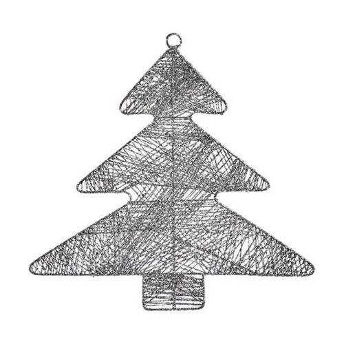 décorations de noël argenté sapin de noël 36,7 x 0,2 x 37,5 cm métal plastique