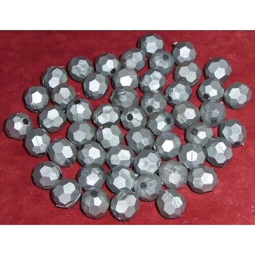 Lot De 50 Perles À Facettes Argentées 9 Mm