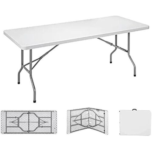Table pliante - EDM - 180 x 74 x 74 cm - Blanc - Carré