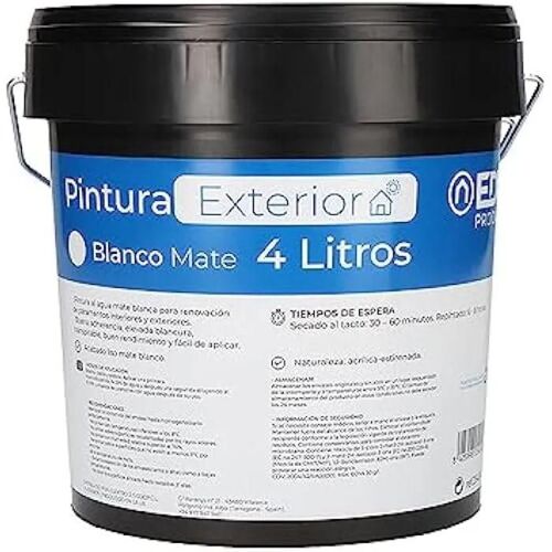 S.of. peinture plastique intérieur mat / extérieur blanc 4l EDM 25404
