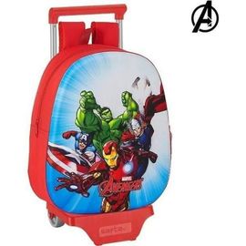 Cartable 3D - The Avengers - 705 - Rouge - Roulettes - Capacité 10L