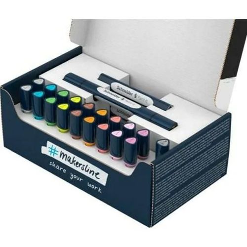 Tableau - Paperboard Schneider Paint-It 040 Lot De 2 Marqueurs Ronds Et Pinceaux V2-27 Couleurs Assorties