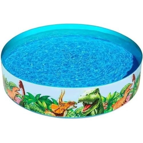 Piscine Pour Enfants - Bestway - Fill-N-Fun Dinosaur - 183 X 38 Cm - Vinyle - Bleu