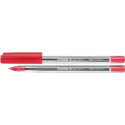 Schneider Top 505 M Lot De 50 Stylos A Bille Jetables Avec Capuchon Encre Rouge
