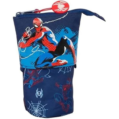 Trousse Convertible En Seau Spiderman Neon - Safta - Enfant - Bleu Marine