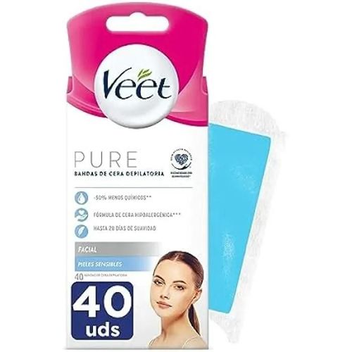 Veet Easy Gelwax Facial Bands Depilatory Wax X40 