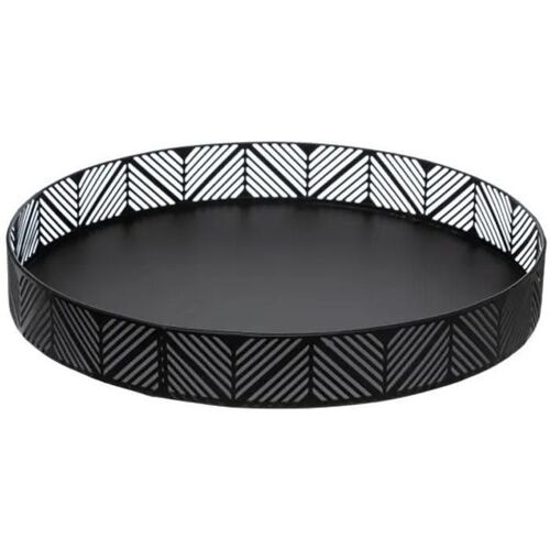 Corbeille Plateau - Secret De Gourmet - D 30 Cm - Métal - Noir - Rond