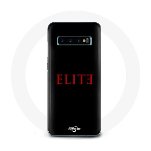 Coque Pour Samsung Galaxy S10 Plus Elite Saison 5 Logo Rouge Fond Noir