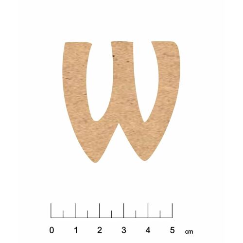Alphabet En Bois Mdf Adhésif 5 Cm Lettre W