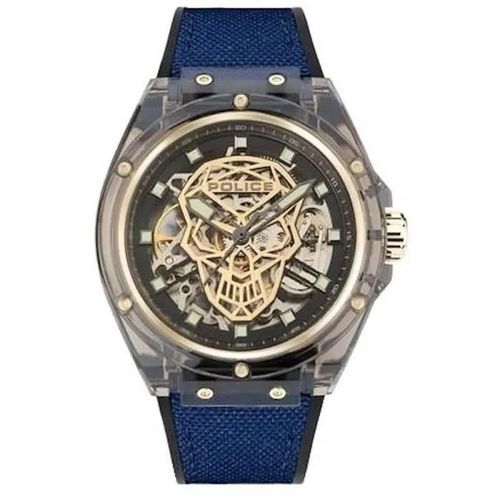 Montre - Police - Pewgr1592403 - Mécanique - Boîtier Plastique - Bracelet Silicone Bleu