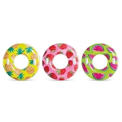 Bouée Tube Motif Fruit Intex 56261np - Vinyle - Ø107cm - Enfant 9 Ans+ - Coloris Aléatoire