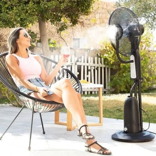 Ventilateur Brumisateur sur Pied - INNOVAGOODS - Mistinn - Blanc - Commande à Distance