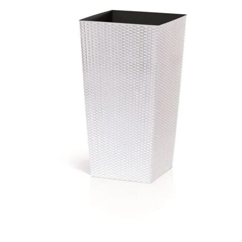 Pot De Fleurs Carré Prosperplast Rato - Blanc - 32,5 X 32,5 X 61cm - Résistant Aux Uv - 21/49 L