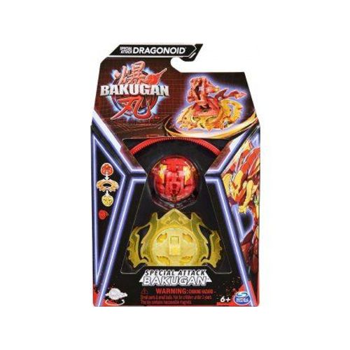 Coffret Bakugan Battle League : 1 Boule Rouge Dragonoid Avec Anneau Combat + 1 Carte Tigre Offerte - Set Garçon
