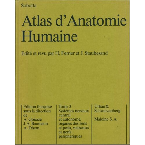Atlas D'anatomie Humaine - Sobotta - Tome 3 - 1977
