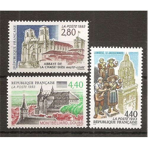 2825 À 2827 (1993) Chaise-Dieu / Montbéliard / Lambesc N** (Cote 5,4e) (4786)