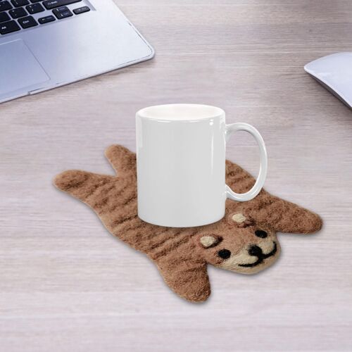 Sous-Verre En Feutre De Laine Animal, Napperon Japonais En Peluche Absorbante, Lavable Et Mignon