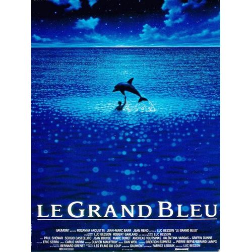 Le Grand Bleu - Véritable Affiche De Cinéma Pliée - Format 40x60 Cm - De Luc Besson Avec Jean-Marc Barr, Jean Reno, Rosanna Arquette, Jean Bouise, Sergio Castellitto, Griffin Dunne, Paul Shenar - 1988