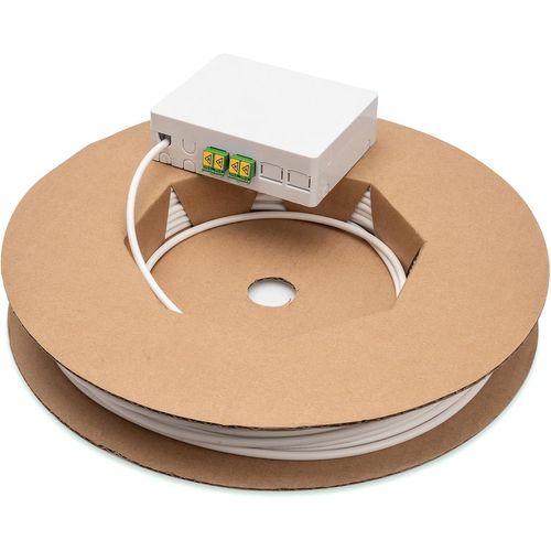 Hamiltion-Fttx Installation Kit-Prise De Raccordement Ftth-Connecteur Femelle Lc-Apc Duplex-4 Fibres-Préconnecté-Longueur De Câble 30M-Montage En Surface-Blanc