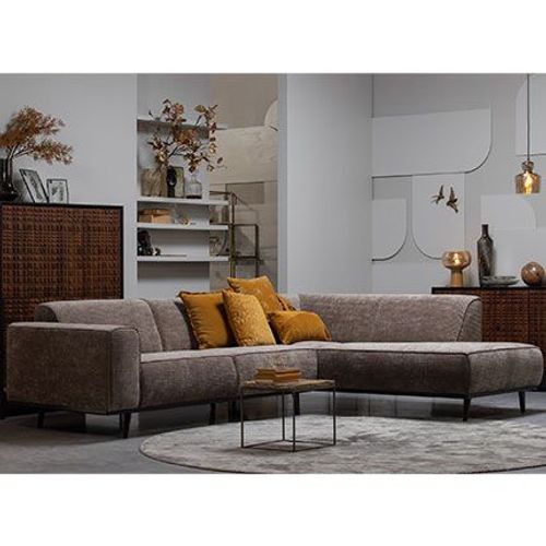 Canapé D'angle À Droite 275x210x77 Cm En Tissu Kaki - Joanes