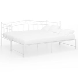 Vidaxl Cadre De Canapé-Lit Extensible Blanc Métal 90x200 Cm