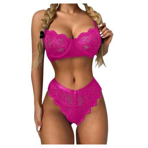 Ensemble De Sous-Vêtements Pour Femme, Lingerie Érotique Transparente, Col En V, Soutien-Gorge En Dentelle, String, Nuisette Sexy, Porno