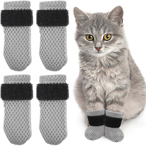 4 Pcs Cat Foot Covers Anti-Scratch Cat Feet Covers Kitten Paw Sleeves Cat Boots Chaussures Chaussettes Claw Caps