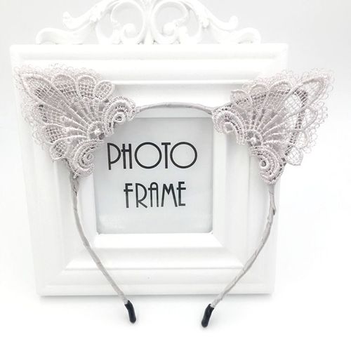 Bandeau Élastique En Dentelle Noire Pour Femmes, Accessoires Pour Cheveux, À La Mode, Oreilles De Chat, Costume De Fête De Mariage, Photographie, Cerceau