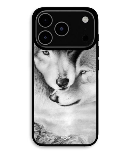 Coque Pour iPhone 17 Pro Le loup et la louve Animal noir et blonc Maniacase