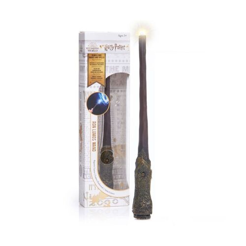 Wow Stuff 17 8 Cm Lumineux Baguettes Officielles Harry Potter Et Cadeaux Du Monde Des Sorciers Jouets Et Objets De Collection Jeu De Rôle Ou Robe Ron Weasley Lumos Wand Marron