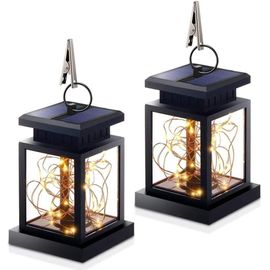 Coolww Lanterne Solaire Pour L'extérieur, Lot De 2, Lanterne Solaire À Led, Lampe Solaire De Jardin Étanche Ip44 Lampes Solaires À Led Pour Jardin, Balcon, Bar De Café