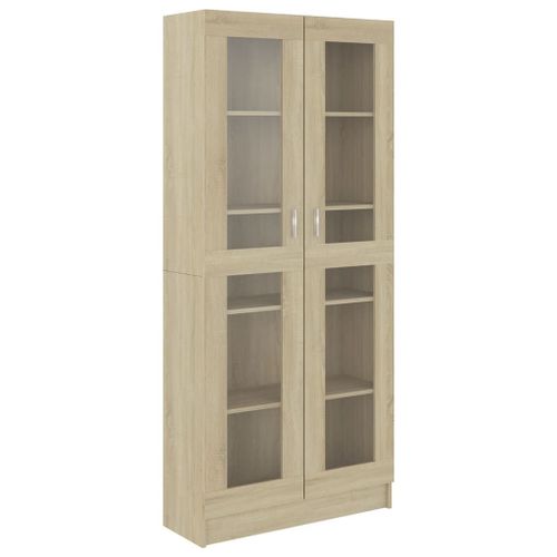 Armoire À Vitrine Chêne Sonoma 82,5x30,5x185,5 Cm Aggloméré - Vidaxl
