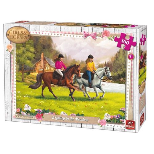 Puzzle 100 Pièces Girls & Horses