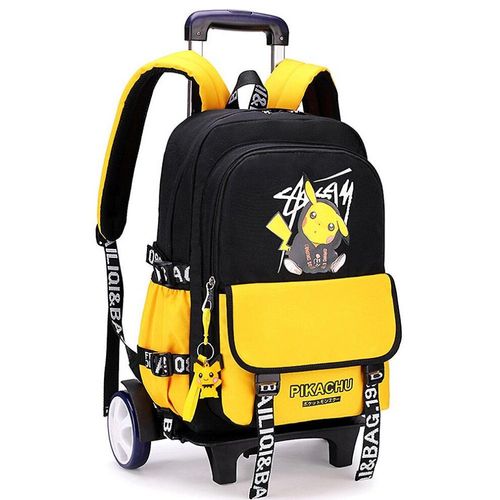 Trolley sac d'école grande roue escalade escalier sac à dos école primaire sac à dos Jaune