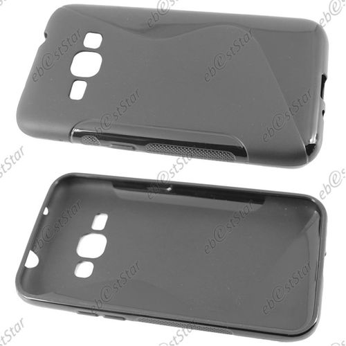 Ebeststar ® Etui Housse Coque S-Line Silicone Protection En Gel + Vitre Anti Casse Film Écran Verre Trempé Pour Samsung Galaxy J1 2016 J1 4g Sm-J120f (2015), Couleur Noir [Dimensions Precises De Votre Appareil : 132.6 X 69.3 X 8.9 Mm, Écran 4.5'']