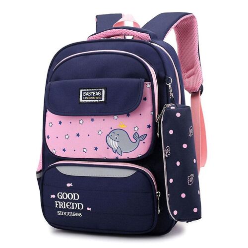 Cartable fille petit dauphin(Bleu)