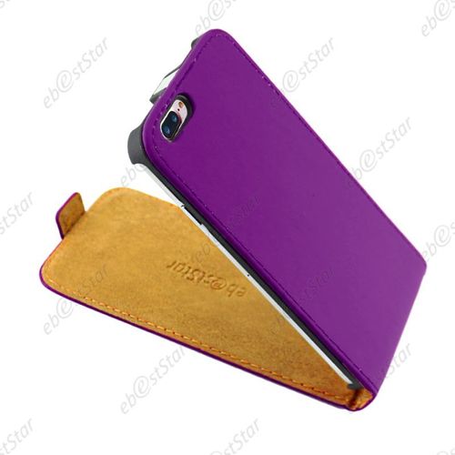 Ebeststar ® Film Protection Écranverre Trempé + Etuipu Cuir Clapet Ultra Fin Housse Coque Pour Apple Iphone 7 Plus Écran 5,5", Violet [Dimensions Precises De Votre Appareil : 158.2 X 77.9 X 7.3 Mm, Écran 5.5''] [Note Importante Lire Description]