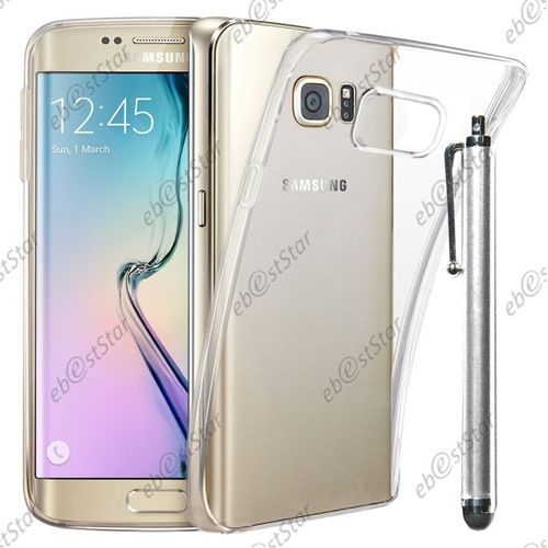 Ebeststar ® Pour Samsung Galaxy S6 Edge Sm-G925f G925 - Housse Etui Coque Silicone Gel Souple Ultra Fine 0,3mm Et Invisible + Stylet, Couleur Transparent [Dimensions Precises De Votre Appareil : 142.1 X 70.1 X 7 Mm, Écran 5.1'']