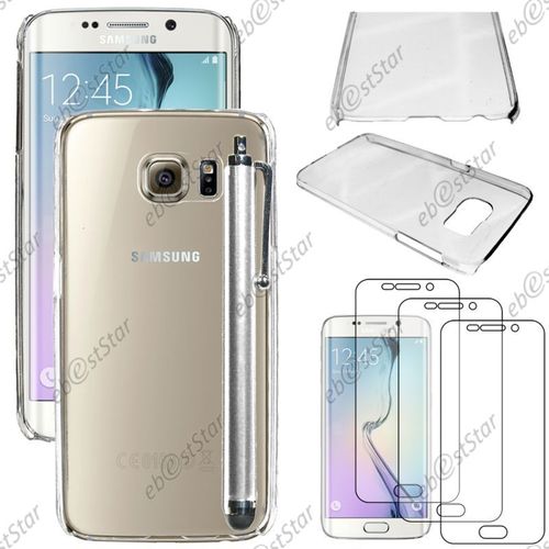 Ebeststar ® Pour Samsung Galaxy S6 Edge Sm-G925f G925 - Coque Rigide Ultra Fine Etui Housse Crystale Polycarbonate + Stylet + 3 Film Écran, Couleur Transparent [Dimensions Precises De Votre Appareil : 142.1 X 70.1 X 7 Mm, Écran 5.1'']