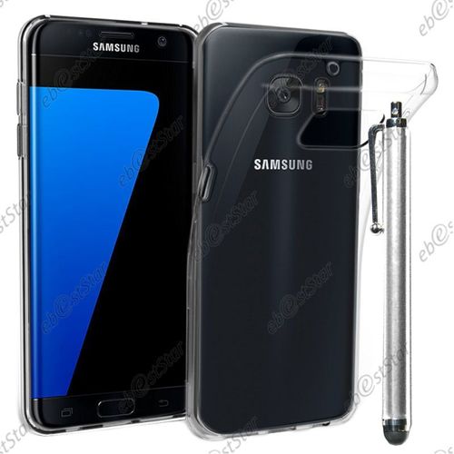 Ebeststar ® Pour Samsung Galaxy S7 Edge Sm-G935f G935 - Housse Etui Coque Silicone Gel Souple Ultra Fine 0,3mm Et Invisible + Stylet, Couleur Transparent [Dimensions Precises De Votre Appareil : 150.9 X 72.6 X 7.7 Mm, Écran 5.5'']