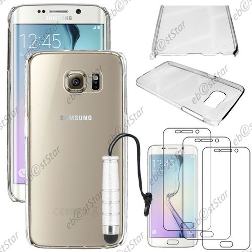 Ebeststar ® Pour Samsung Galaxy S6 Edge Sm-G925f G925 - Coque Rigide Ultra Fine Etui Housse Crystale Polycarbonate + Mini Stylet + 3 Film Écran, Couleur Transparent [Dimensions Precises De Votre Appareil : 142.1 X 70.1 X 7 Mm, Écran 5.1'']