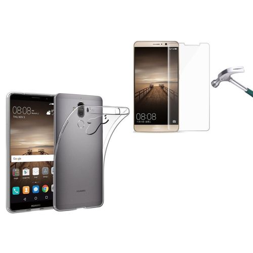 Hq-Cloud® Coque Gel Arrière En Silicone Transparent Pour Huawei Y6 2017 / Y5 2017 ( Non Compatible Avec Y6 Pro 2017 ) + 1 Film De Protection D'écran En Verre Trempé