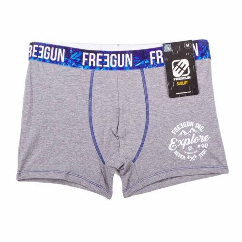 Boxer Motif Graphique Surpiqures Bleues Homme Freegun