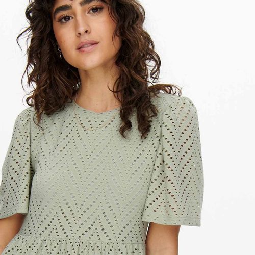 Robe Courtes Manches Courtes Trapèze Ajouré Uni Femme Jdy