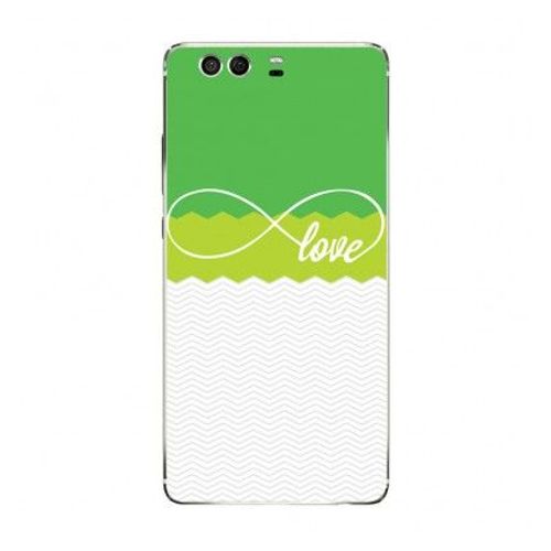 Etui Coque Housse Design Huawei P9en Silicone Gel Protection Arrière - Love Vert