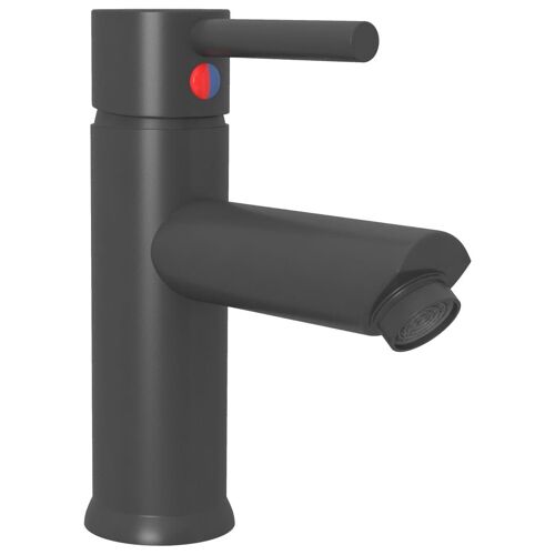 Robinet de lavabo de salle de bain robinet d'évier mitigeur de salle de bain mitigeur de salle d'eau maison intérieur 17,6 cm gris Helloshop26 02_0003520